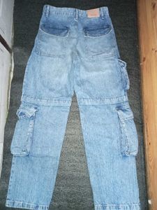 Bershka Light Wash Cargo Jeans