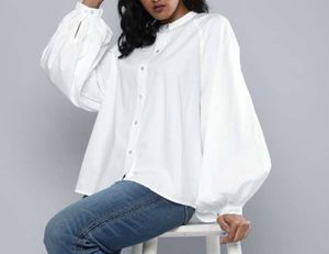 White Bishop Sleeve Blouse