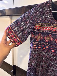 Purple Printed Maxi Dress