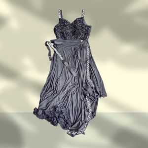 Elegant Black Saree with Embellishments