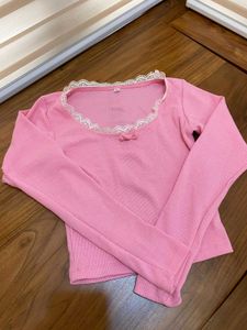 Pink Couquette Long Sleeve Top