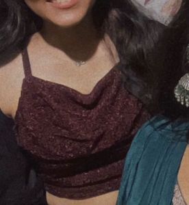 Sparkly Maroon Crop Top