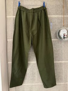 Olive Green Tie-Waist Pants
