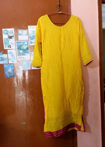 Yellow &amp; Pink Kurta Set