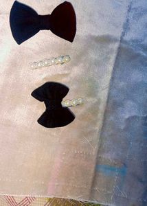 Korean Denim Bow Clips