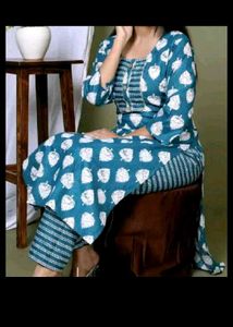 Xl Size Cotton Kurti Plazo Set