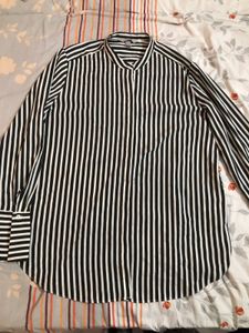White And Black Striped H&M Shirt