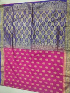 Pink &amp; Blue Banarasi  Saree