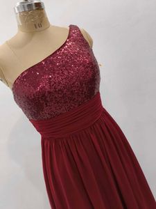 Elegant One-Shoulder Sequin Maxi Dress