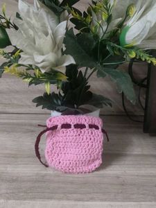 Crochet Drawstring Pouch