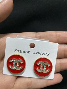Red Chanel Earrings