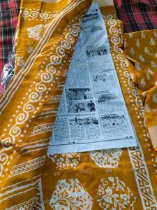 Yellow Printed Saree