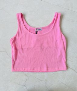 Pink Cropped Vest Top