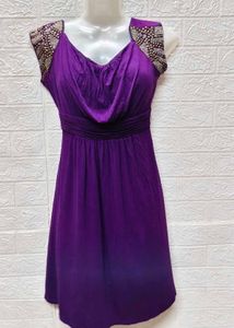 Purple Party Dress M Size