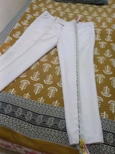 White Pants + blue denim shirt