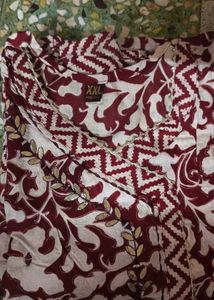 Maroon and White Print Fabric