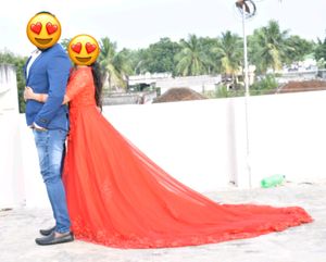 Beautiful Red Long Tail Gown