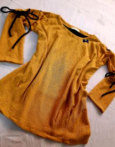 Yellow Mesh Top With Lining 💛