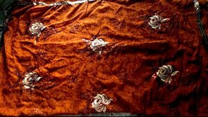 Brown Floral Sequence Saree
