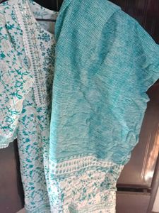 Floral Embroidered Kurti Pant with Dupatta set