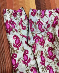 Women Thread Mirror Embroidered Cotton Print Suit