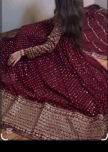 Maroon Sequin Lehenga Choli