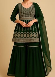 sharara kurta set with pants and dupatta