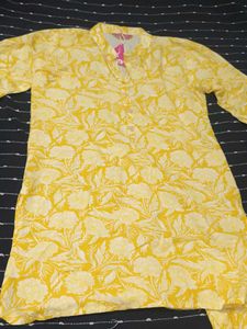 Brand New Yellow Floral Print Kurti Set