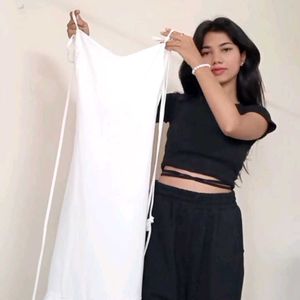 White Mini Dress with Flower Choker New Me Asia