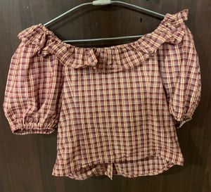 Plaid Ruffle Top