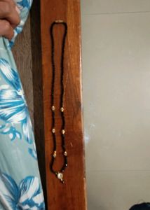 Delicate Black Beaded &amp; Gold Charm Necklace