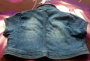 Denim Stylish Short Fitted Jacket For Women