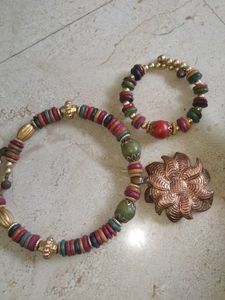 Beaded Bracelet and necklace Set