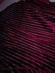 Striped glittery Velvet Long Sleeve Dress