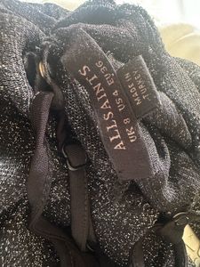 All Saints Sparkly Sheer Midi Dress - Uk 8, US 4