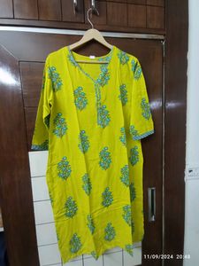 Yellow Floral Print Kurti