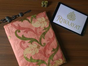 Pink Thread Work Chanderi Silk Saree