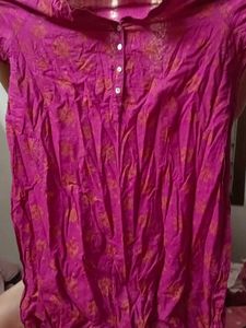 Pink Floral Print Kurta