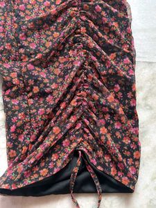 Floral Ruched Mini Skirt