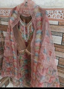 Embellished salwar suit set