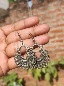 Boho Silver Hoop Earrings
