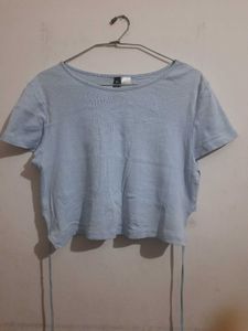 Blue Styled Back Top
