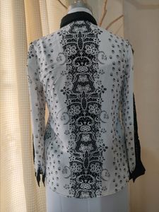 Lace Trimmed Button-Down Blouse
