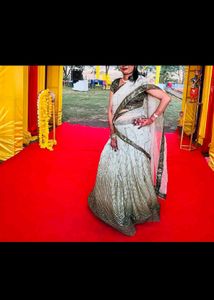 Elegant Green &amp;designer Lehenga &amp; Saree 2 In One