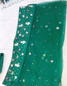 Emerald Green Embellished Fabric Set