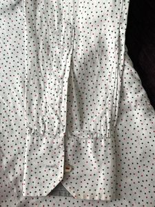 White Patterned Long Sleeve Shirt