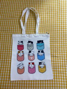 Cute Cat Print Tote Bag Length 15/1/2 Breadth 13