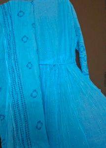 Sky Blue Embroidered Anarkali Dress