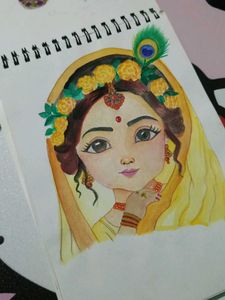 Cute Radharani Beautiful Drawing