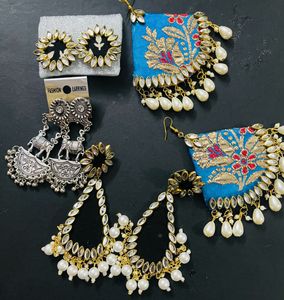 Fancy Hand Made Earrings 4 Pair Combo